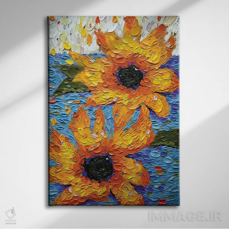 تابلو دکوراتیو گل برای دیزیره اثر دنا تولفسون - نمای روبهرو روی دیوار