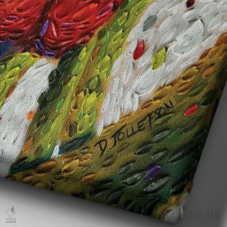 تابلو دکوراتیو دستیابی به خورشید یک اثر دنا تولفسون - نمای نزدیک بافت بوم