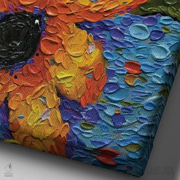 تابلو دکوراتیو گل برای دیزیره اثر دنا تولفسون - نمای نزدیک بافت بوم