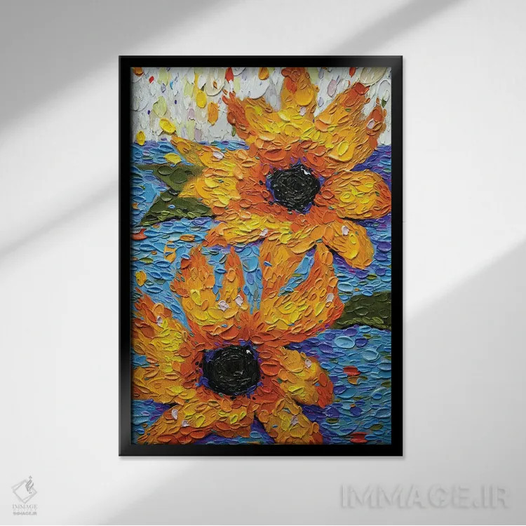 تابلو دکوراتیو گل برای دیزیره اثر دنا تولفسون - نمای قابدار مشکی