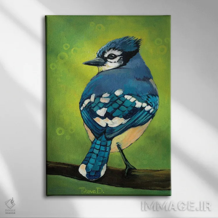 تابلو دکوراتیو آقای بلو جی بازیگوش اثر دیانا تیتووا - نمای روبهرو روی دیوار
