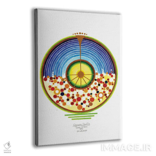 تابلو انتزاعی خود سه اثر دیانا تیتووا - نمای پرسپکتیو محصول