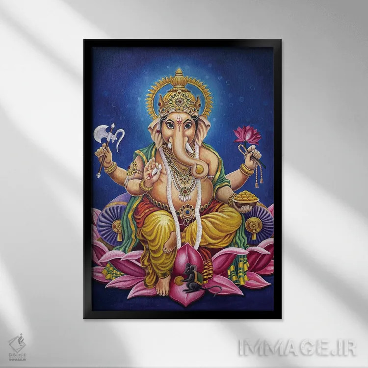 تابلو دکوراتیو گنشا اثر دیانا تیتووا - نمای قابدار مشکی