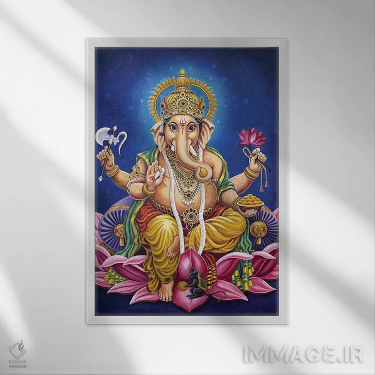 تابلو دکوراتیو گنشا اثر دیانا تیتووا - نمای قابدار سفید