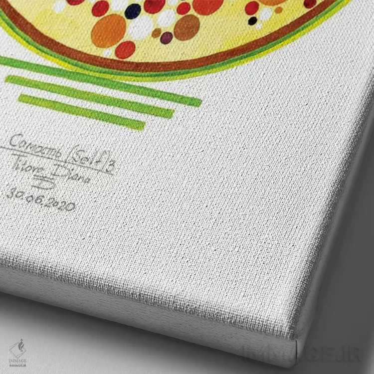 تابلو انتزاعی خود سه اثر دیانا تیتووا - نمای نزدیک بافت بوم