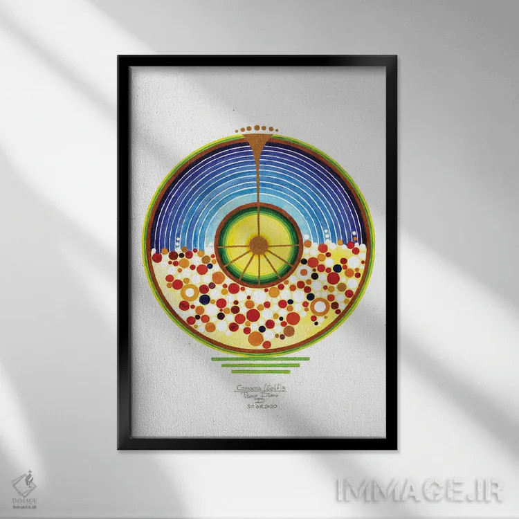 تابلو انتزاعی خود سه اثر دیانا تیتووا - نمای قابدار مشکی