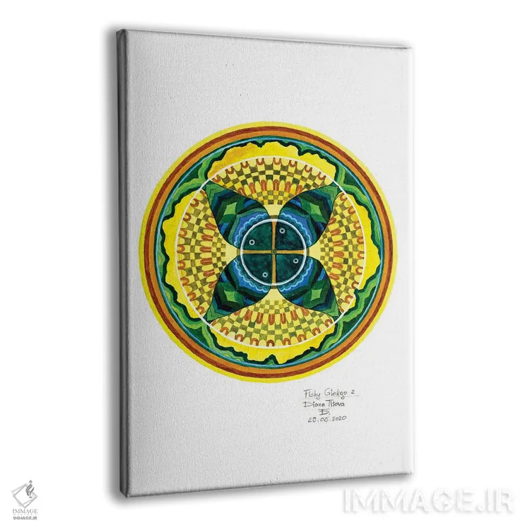 تابلو انتزاعی جینکوی ماهی دار دو اثر دیانا تیتووا - نمای پرسپکتیو محصول