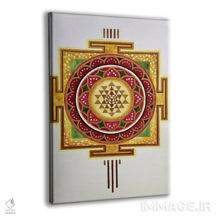 تابلو دکوراتیو شری یانترا لوتوس اثر دیانا تیتووا - نمای پرسپکتیو محصول