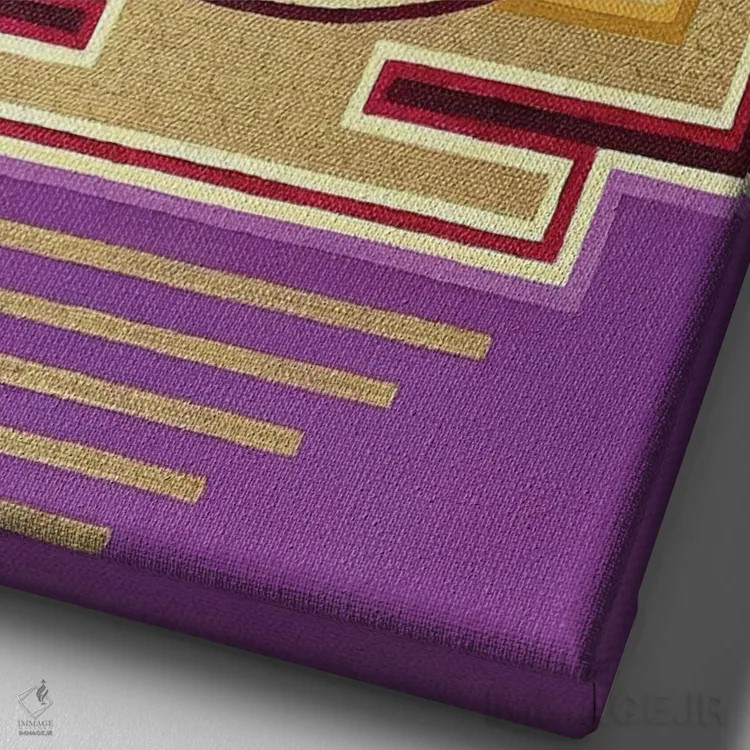 تابلو دکوراتیو شری یانترا لوتوس طلایی اثر دیانا تیتووا - نمای نزدیک بافت بوم