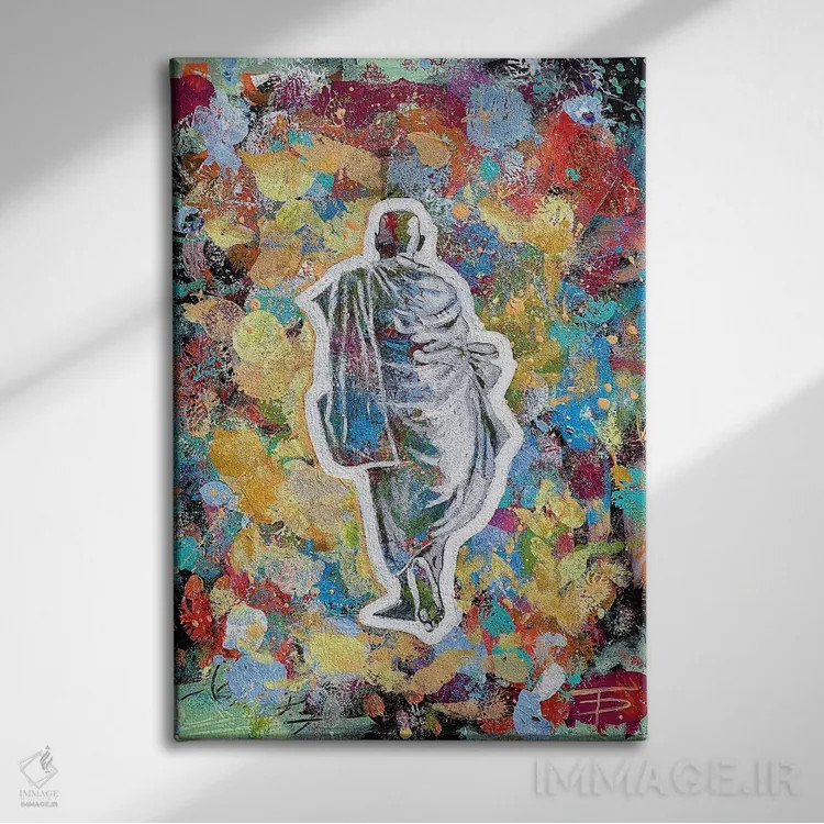 تابلو دکوراتیو راهب بودایی یک اثر دیانا تیتووا - نمای روبهرو روی دیوار