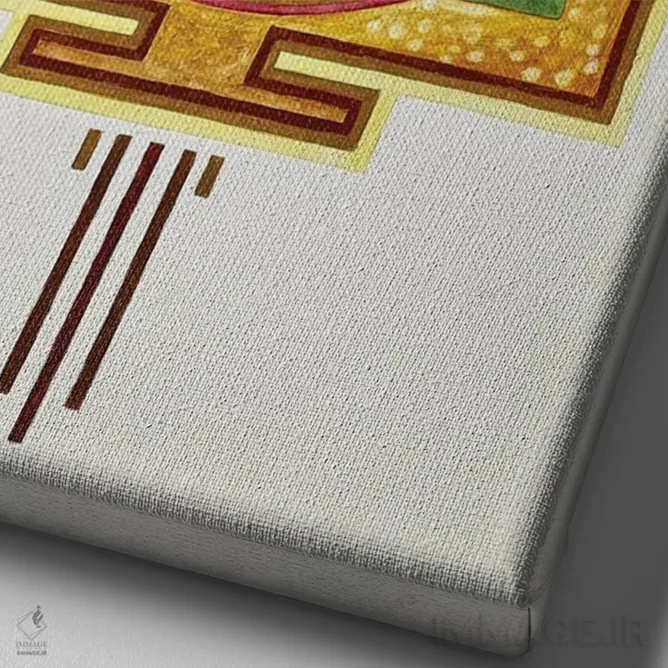 تابلو دکوراتیو شری یانترا لوتوس اثر دیانا تیتووا - نمای نزدیک بافت بوم