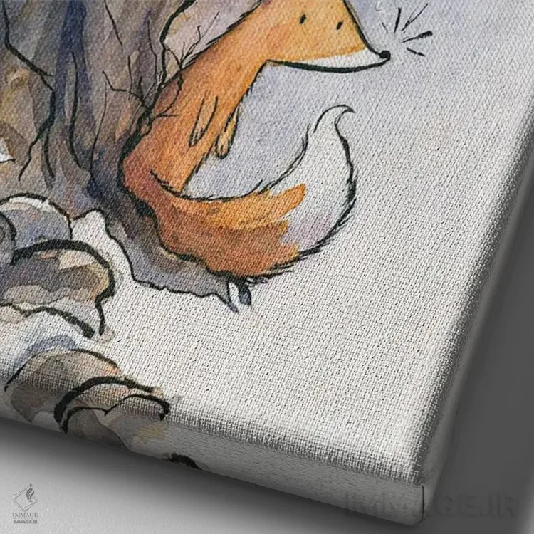 تابلو دکوراتیو دم روباه اثر دن تاویس - نمای نزدیک بافت بوم