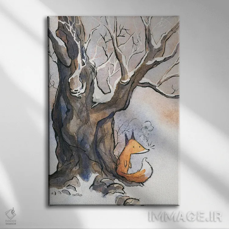 تابلو دکوراتیو دم روباه اثر دن تاویس - نمای روبهرو روی دیوار