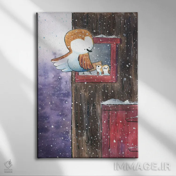 تابلو دکوراتیو اولین زمستان اثر دن تاویس - نمای روبهرو روی دیوار