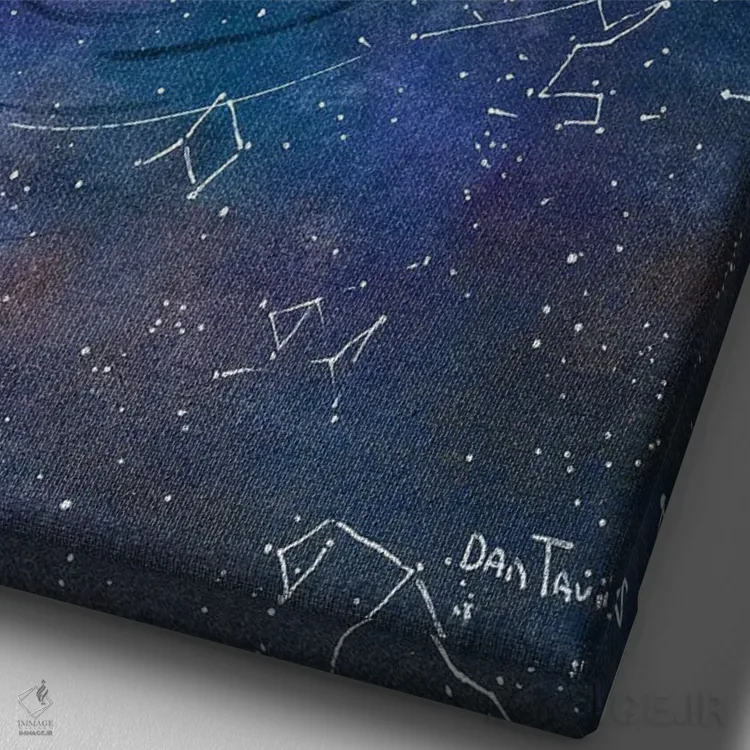 تابلو دکوراتیو خیره شدن به کهکشان اثر دن تاویس - نمای نزدیک بافت بوم