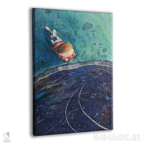 تابلو دکوراتیو پسر و ستاره ها اثر دن تاویس - نمای پرسپکتیو محصول
