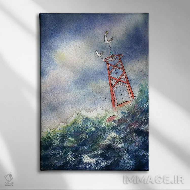 تابلو دکوراتیو پادشاه دریا اثر دن تاویس - نمای روبهرو روی دیوار