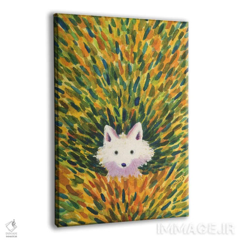 تابلو دکوراتیو روباه سفید اثر دن تاویس - نمای پرسپکتیو محصول