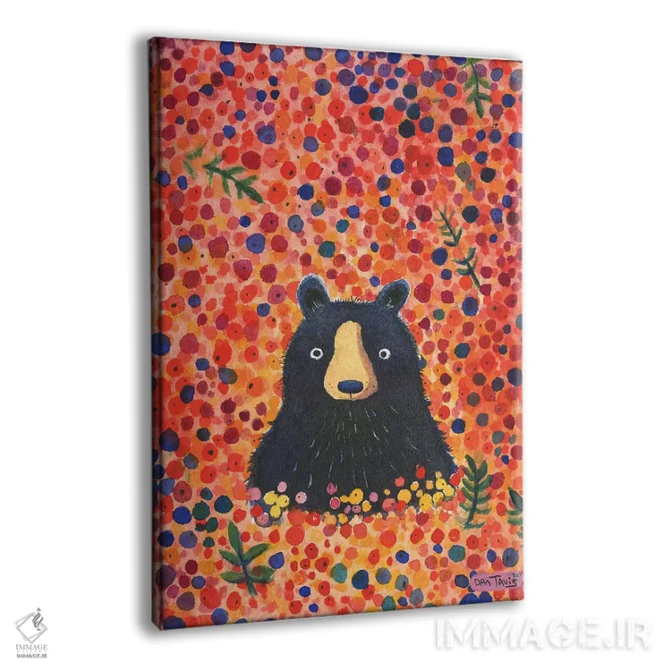 تابلو دکوراتیو خرس سیاه و توت ها اثر دن تاویس - نمای پرسپکتیو محصول