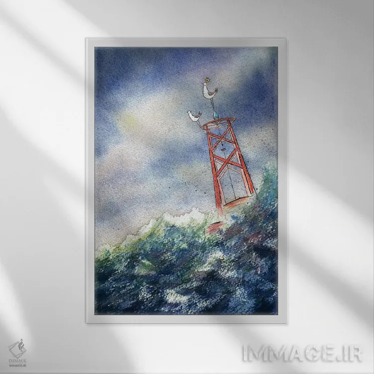 تابلو دکوراتیو پادشاه دریا اثر دن تاویس - نمای قابدار سفید