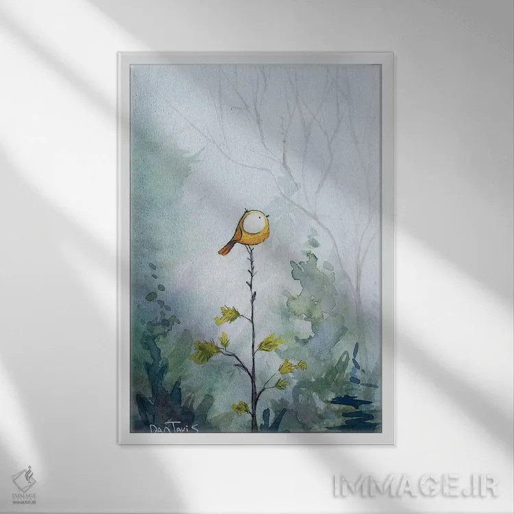 تابلو دکوراتیو دیده بانی زمستانی اثر دن تاویس - نمای قابدار سفید