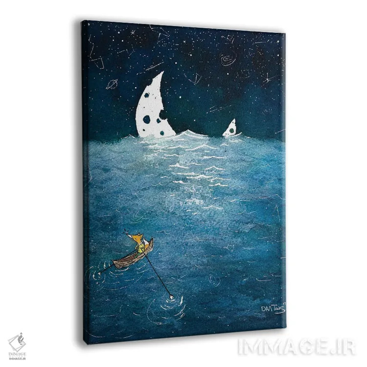 تابلو دکوراتیو دنبال ماه دویدن اثر دن تاویس - نمای پرسپکتیو محصول