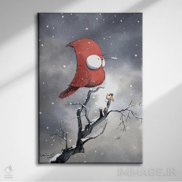 تابلو دکوراتیو برخی پرندگان زمستان را دوست ندارند اثر دن تاویس - نمای روبهرو روی دیوار