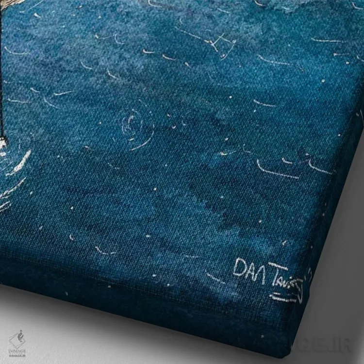 تابلو دکوراتیو دنبال ماه دویدن اثر دن تاویس - نمای نزدیک بافت بوم