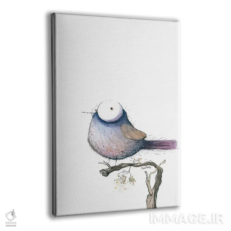 تابلو دکوراتیو پرنده چش درشت اثر دن تاویس - نمای پرسپکتیو محصول