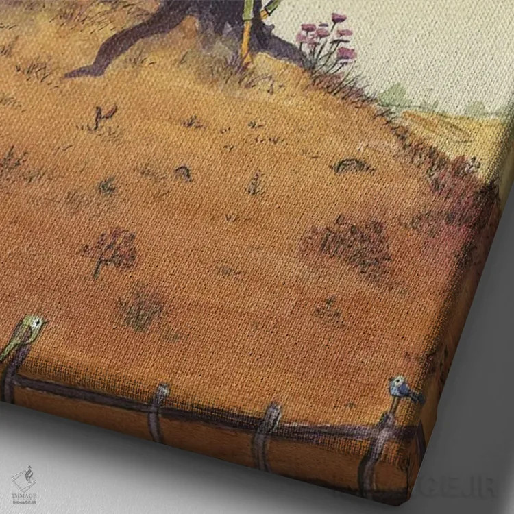 تابلو دکوراتیو آقای روباه شگفت انگیز اثر دن تاویس - نمای نزدیک بافت بوم