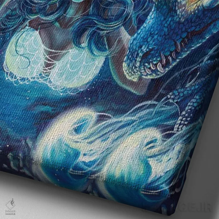 تابلو دکوراتیو پری دریایی یخی اثر دکوتا دیت ویلر - نمای نزدیک بافت بوم