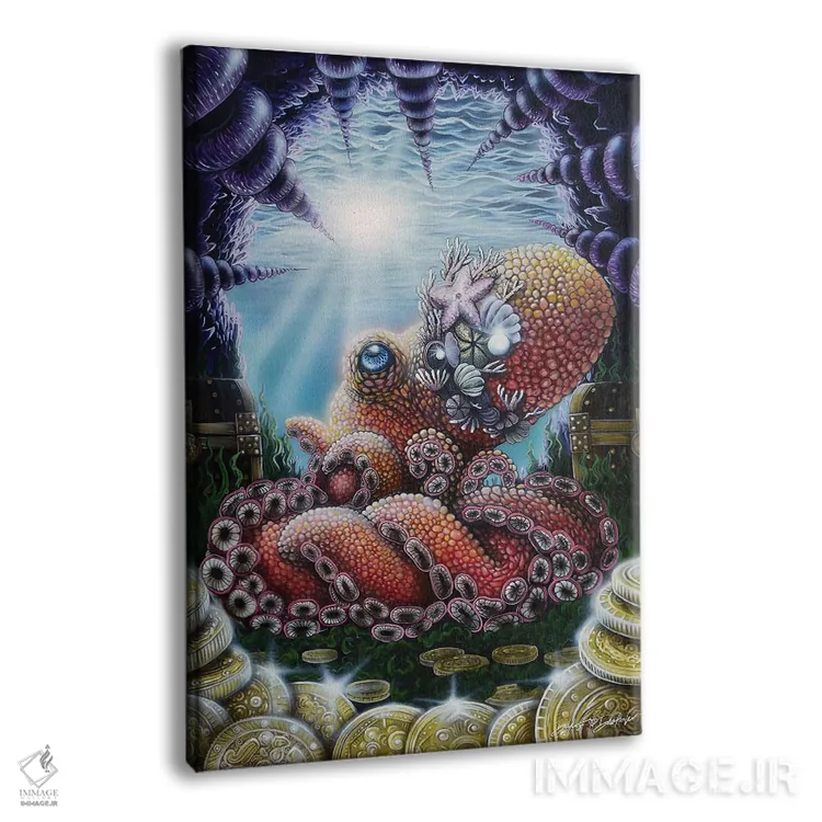 تابلو دکوراتیو اختاپوس آگورا اثر دکوتا دیت ویلر - نمای پرسپکتیو محصول