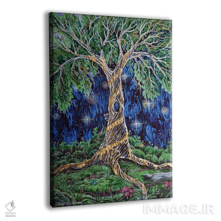 تابلو دکوراتیو درخت خیزش ققنوس اثر دکوتا دیت ویلر - نمای پرسپکتیو محصول