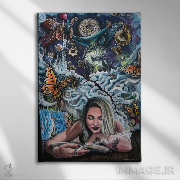 تابلو دکوراتیو پرتره از خود اثر دکوتا دیت ویلر - نمای روبهرو روی دیوار