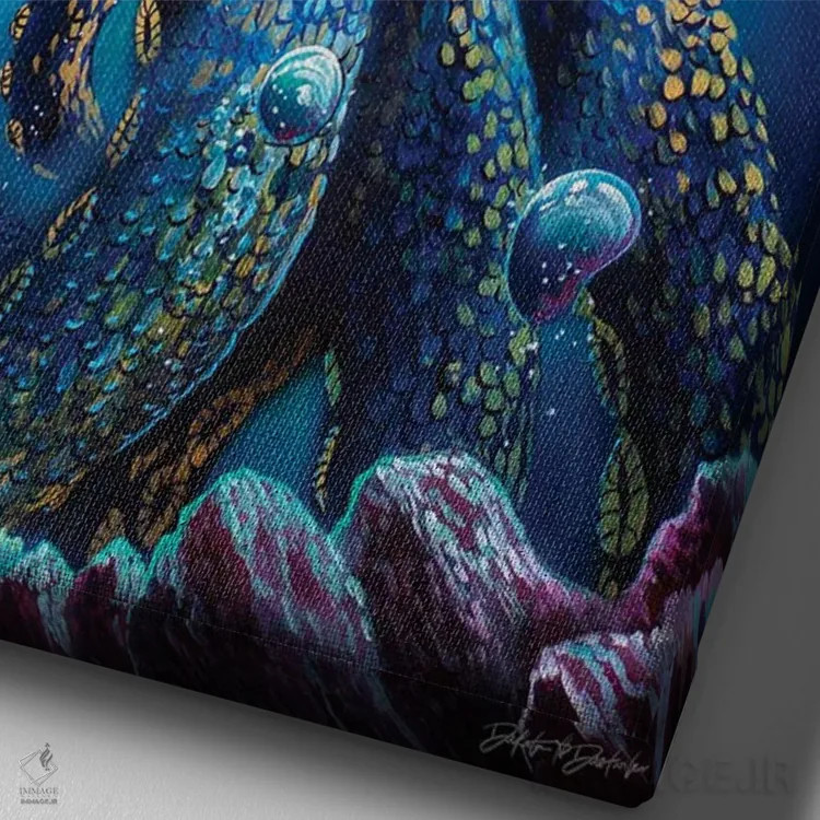 تابلو دکوراتیو آنچه زیر سطح است اثر دکوتا دیت ویلر - نمای نزدیک بافت بوم