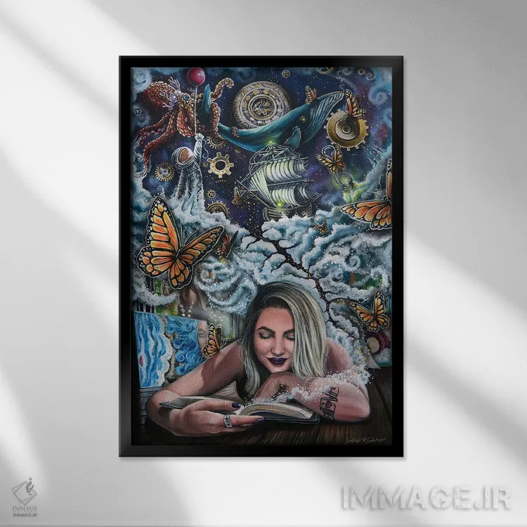 تابلو دکوراتیو پرتره از خود اثر دکوتا دیت ویلر - نمای قابدار مشکی