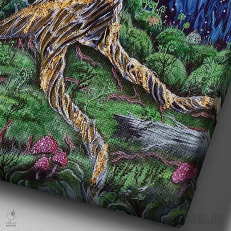 تابلو دکوراتیو درخت خیزش ققنوس اثر دکوتا دیت ویلر - نمای نزدیک بافت بوم