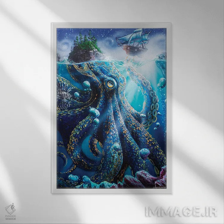 تابلو دکوراتیو آنچه زیر سطح است اثر دکوتا دیت ویلر - نمای قابدار سفید