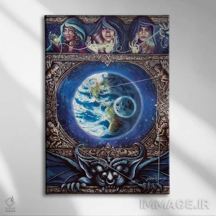 تابلو دکوراتیو سرنوشت ها اثر دکوتا دیت ویلر - نمای روبهرو روی دیوار