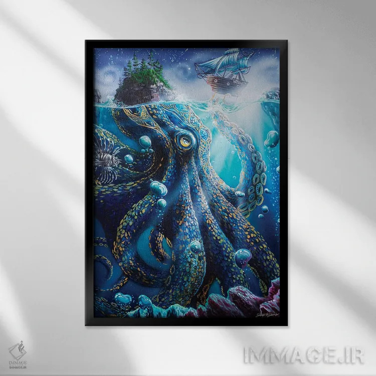 تابلو دکوراتیو آنچه زیر سطح است اثر دکوتا دیت ویلر - نمای قابدار مشکی