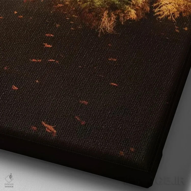 تابلو دکوراتیو پاییز در ژاپن یک اثر دایسوکه اوئه ماتسو - نمای نزدیک بافت بوم