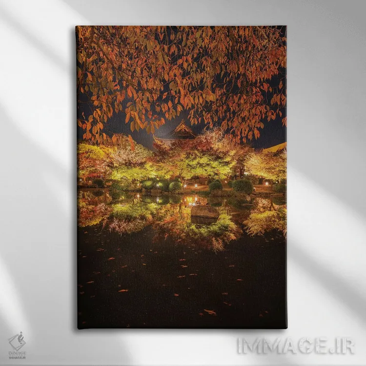 تابلو دکوراتیو پاییز در ژاپن یک اثر دایسوکه اوئه ماتسو - نمای روبهرو روی دیوار