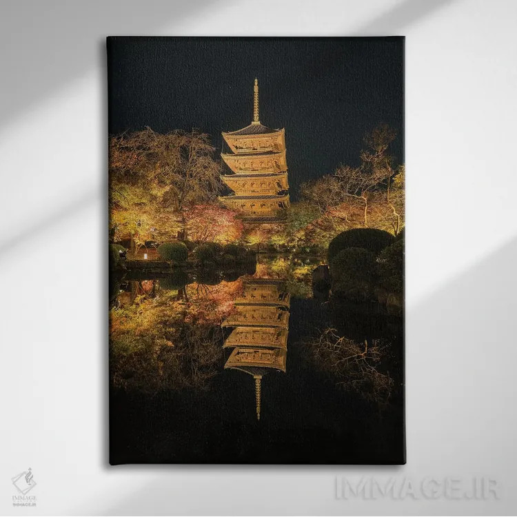 تابلو دکوراتیو پاییز در ژاپن دوازده اثر دایسوکه اوئه ماتسو - نمای روبهرو روی دیوار