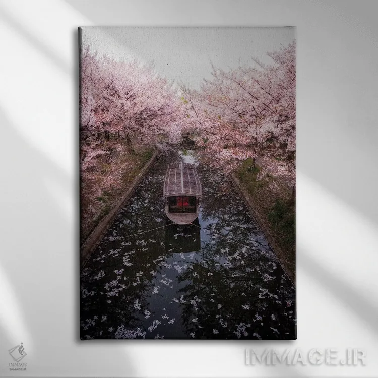 تابلو دکوراتیو بهار در ژاپن بیست و سوم اثر دایسوکه اوئه ماتسو - نمای روبهرو روی دیوار