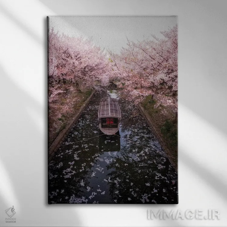 تابلو دکوراتیو بهار در ژاپن بیست و سوم اثر دایسوکه اوئه ماتسو - نمای روبهرو روی دیوار