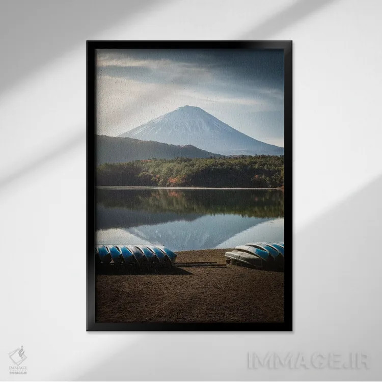 تابلو دکوراتیو کوه فوجی بیست و یکم اثر دایسوکه اوئه ماتسو - نمای قابدار مشکی