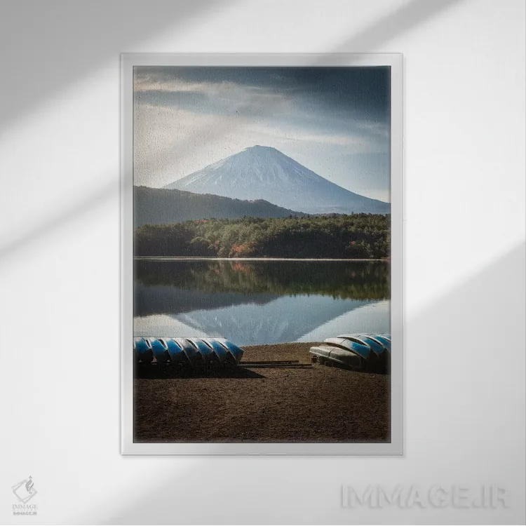 تابلو دکوراتیو کوه فوجی بیست و یکم اثر دایسوکه اوئه ماتسو - نمای قابدار سفید