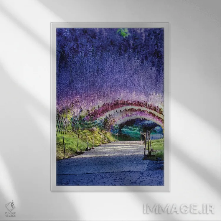 تابلو دکوراتیو بهار در ژاپن بیست و یکم اثر دایسوکه اوئه ماتسو - نمای قابدار سفید