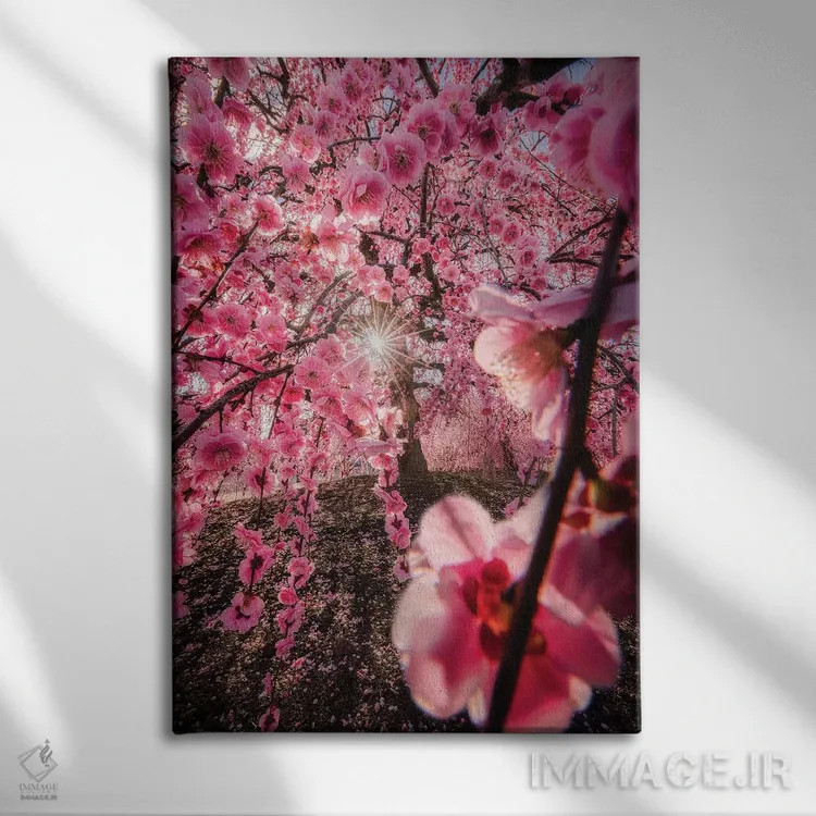 تابلو دکوراتیو بهار در ژاپن بیست و چهارم اثر دایسوکه اوئه ماتسو - نمای روبهرو روی دیوار