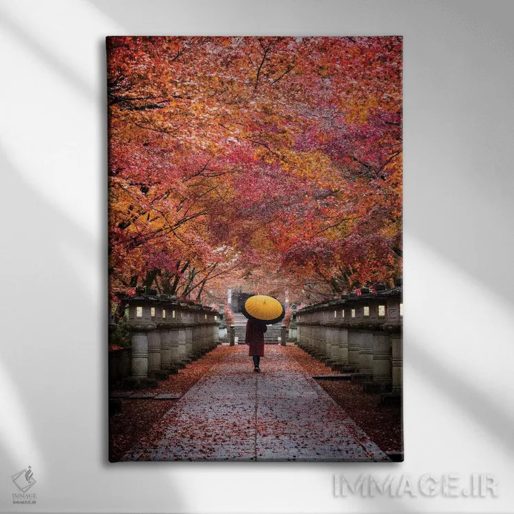 تابلو دکوراتیو پاییز در ژاپن سیزده اثر دایسوکه اوئه ماتسو - نمای روبهرو روی دیوار